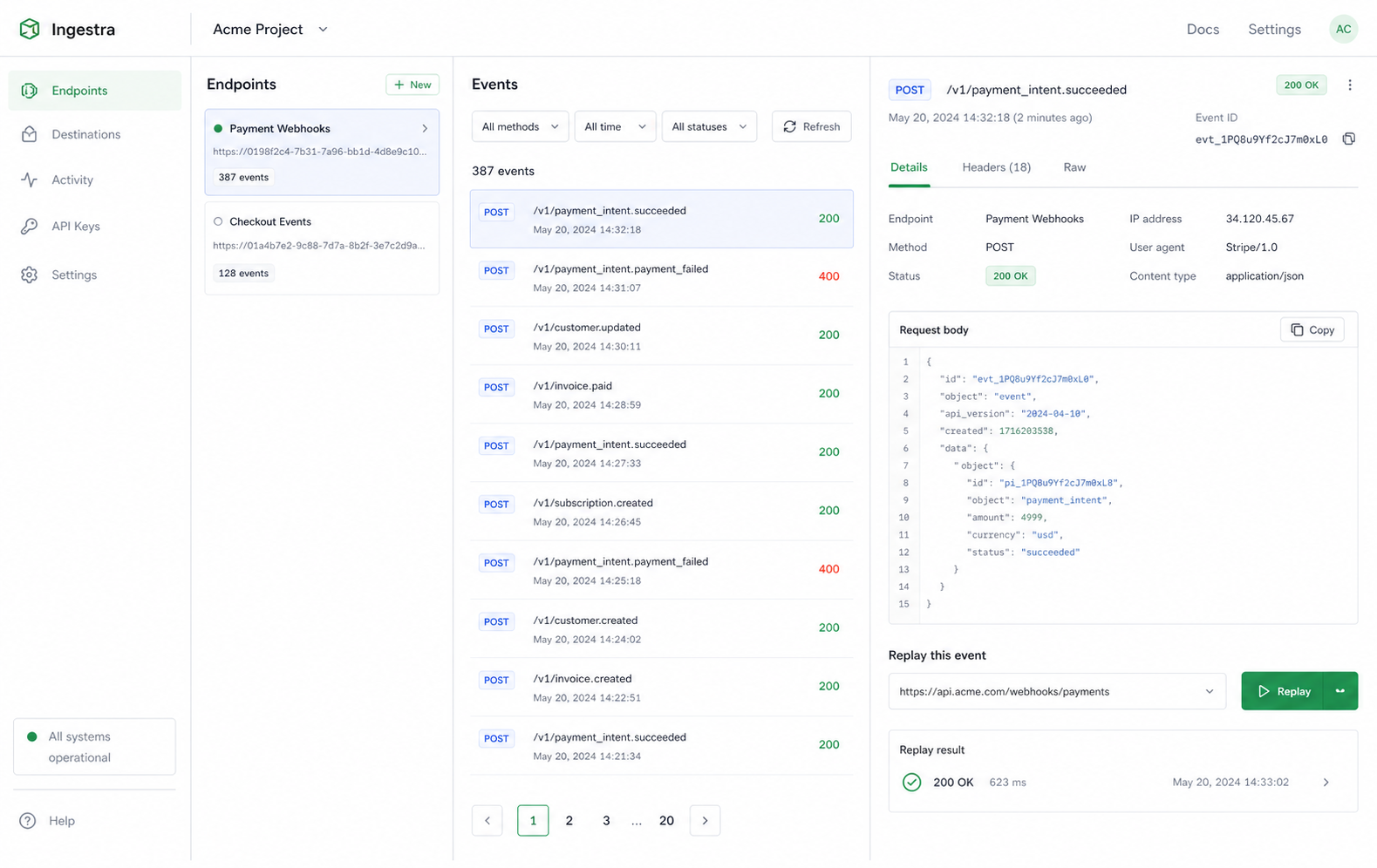 Temporary Ingestra dashboard visual reference
